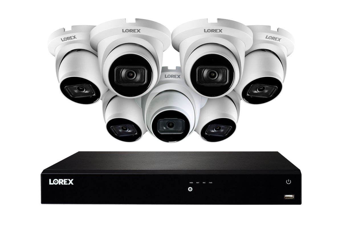 Lorex Fusion Series NVR with Seven White A20 (Aurora Series) IP Dome Cameras - 4K 16-Channel 4TB Wired System - Amazon