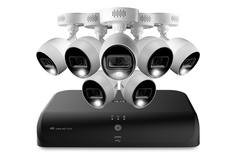 Lorex 4K (8 Camera Capable) 2TB Wired DVR System with 7 Active Deterrence Bullet Cameras