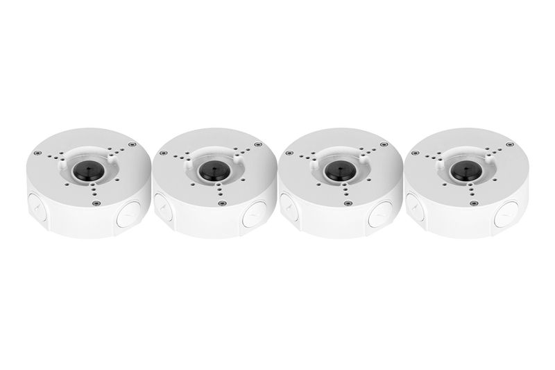 Outdoor Round Junction Box for 3 Screw Base Cameras (White, 4-pack)