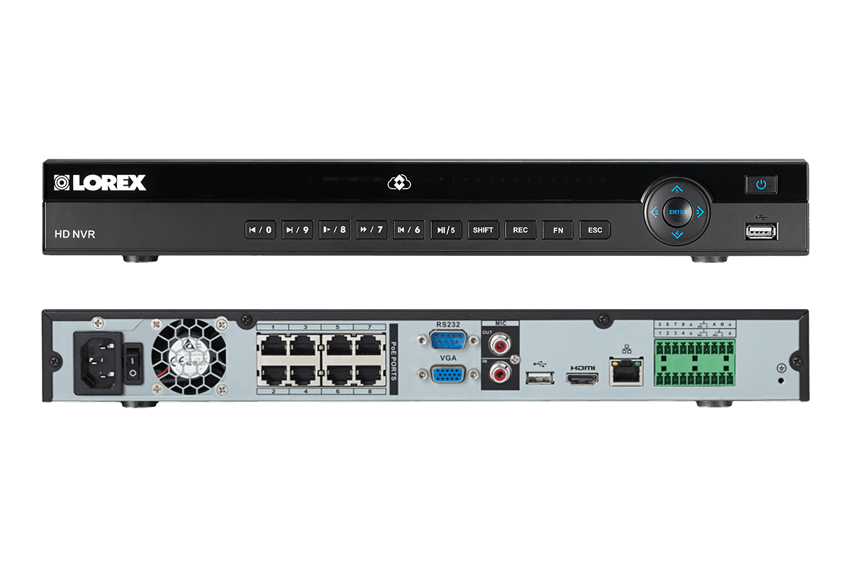 8 Channel IP Security Camera System featuring Four 2K Resolution Cameras, Audio and PTZ Function