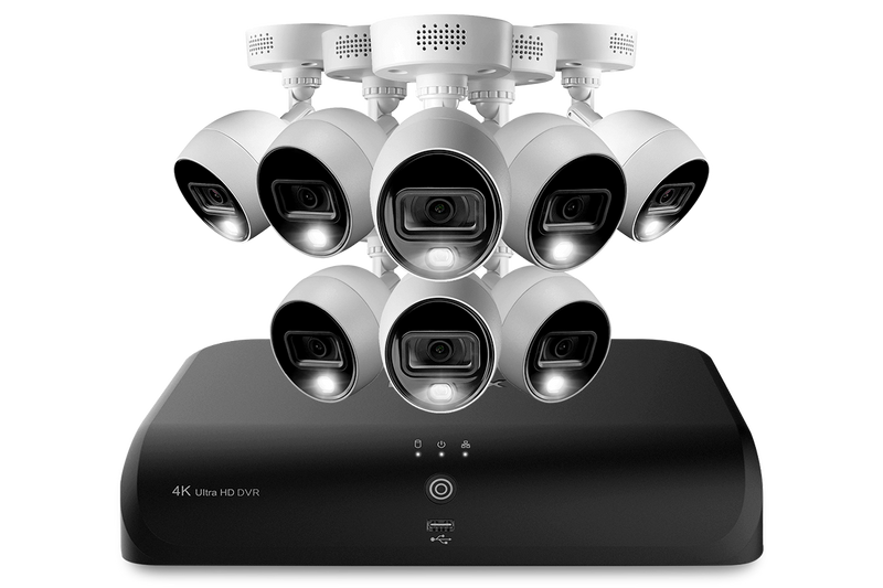 Lorex 4K (8 Camera Capable) 2TB Wired DVR System with 8 Active Deterrence Bullet Cameras