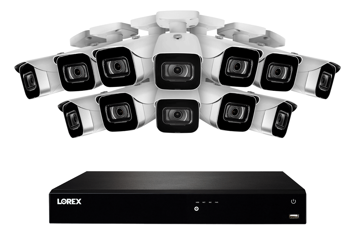 4K 16-channel 3TB Wired NVR System with 12 Cameras
