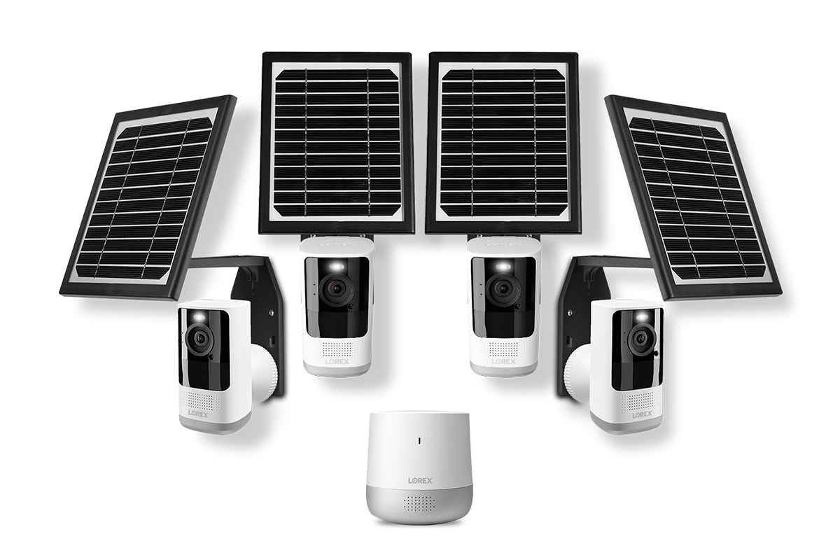 Lorex 2K Security System with 4 Battery-Operated Cameras and Solar Panels