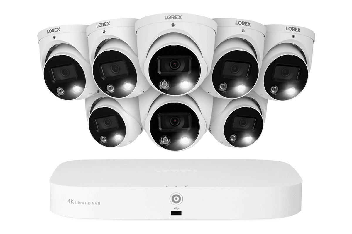 4K 8-channel 2TB Wired NVR System with 8 Smart Deterrence and mask detection Cameras