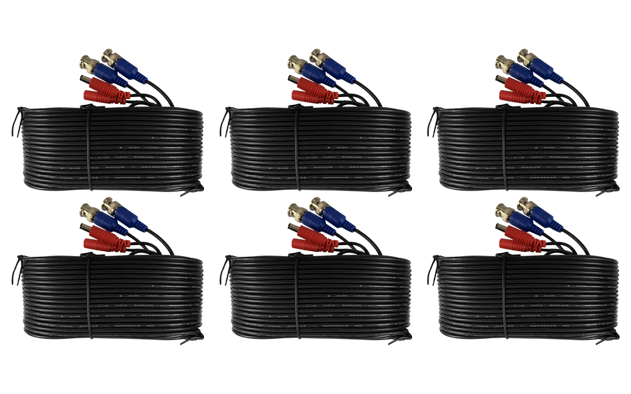 60ft (18m) 4K RG59 Power Cable for Analog Cameras