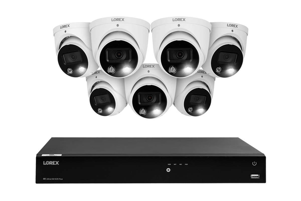 Lorex Fusion 4K (16 Camera Capable) 4TB Wired NVR System with 7 Dome C