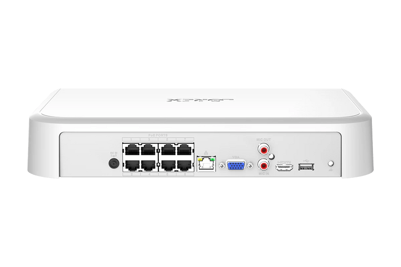 Lorex 4K+ 12MP 16 Camera Capable (8 Wired + 8 Fusion Wi-Fi ) 2TB Wired NVR System with Smart Security Lighting Bullet Cameras