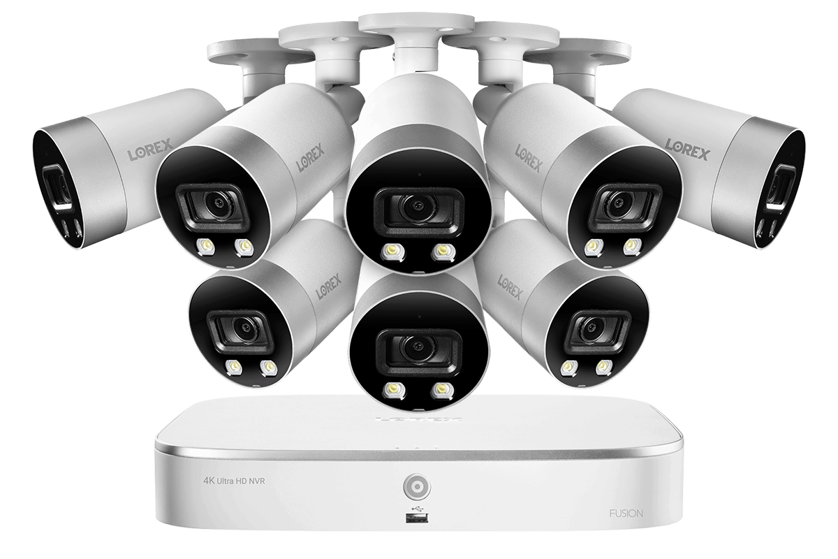 4K Ultra HD 8-Channel IP Security System with Smart Deterrence 4K (8MP) Cameras, Smart Motion Detection and Smart Home Voice Control