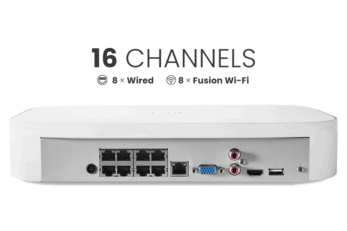 Lorex Fusion Series NVR with Three H30 (Halo Series) IP Bullet Cameras - 4K 16-Channel (8 Wired & 8 Wi-Fi) 2TB Wired System - Amazon