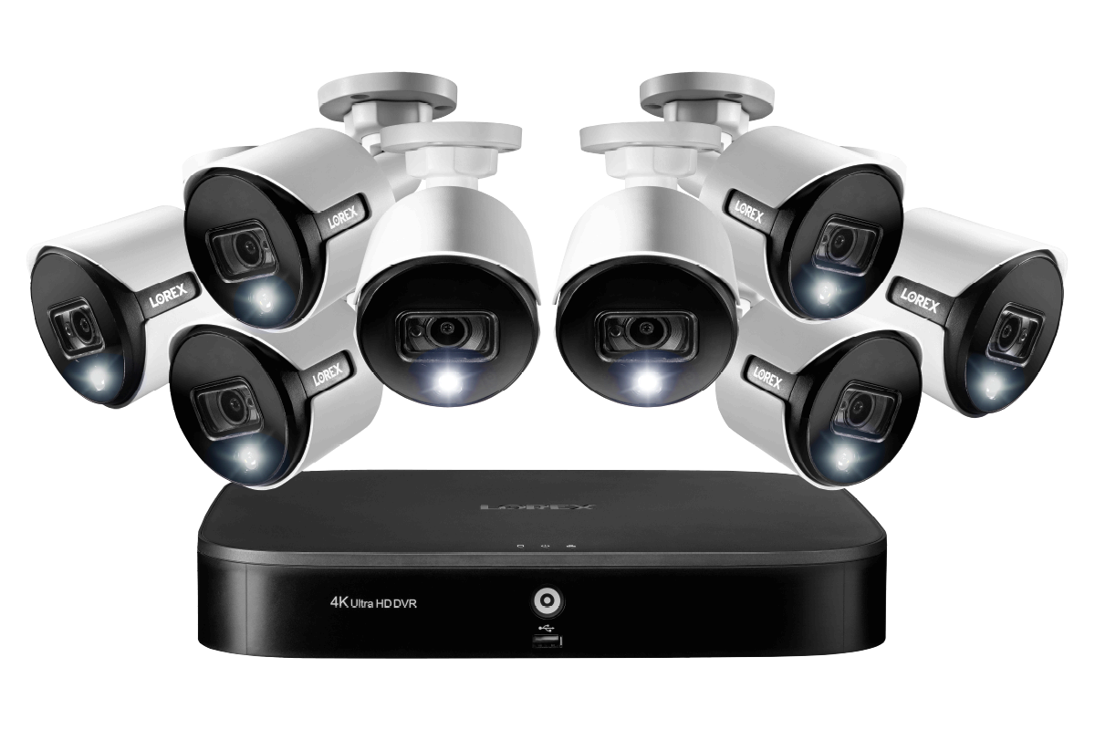 4K Ultra HD 8-Channel Security System with 5MP Active Deterrence Cameras,  Advanced Motion Detection and Smart Home Voice Control