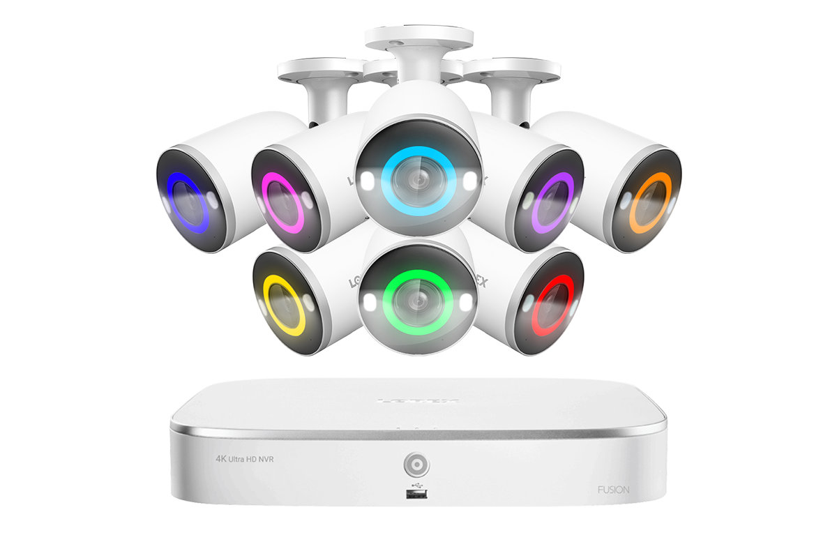 Lorex Fusion 4K 16-Channel 2TB Wired NVR System with Bullet Cameras Featuring Smart Security Lighting