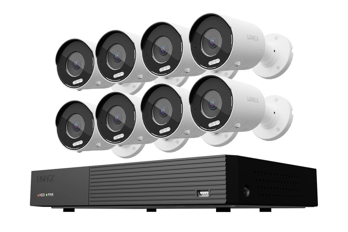 Lorex 4K 8 Camera Capable 1TB Wired NVR System with 4K IP Bullet Security Cameras