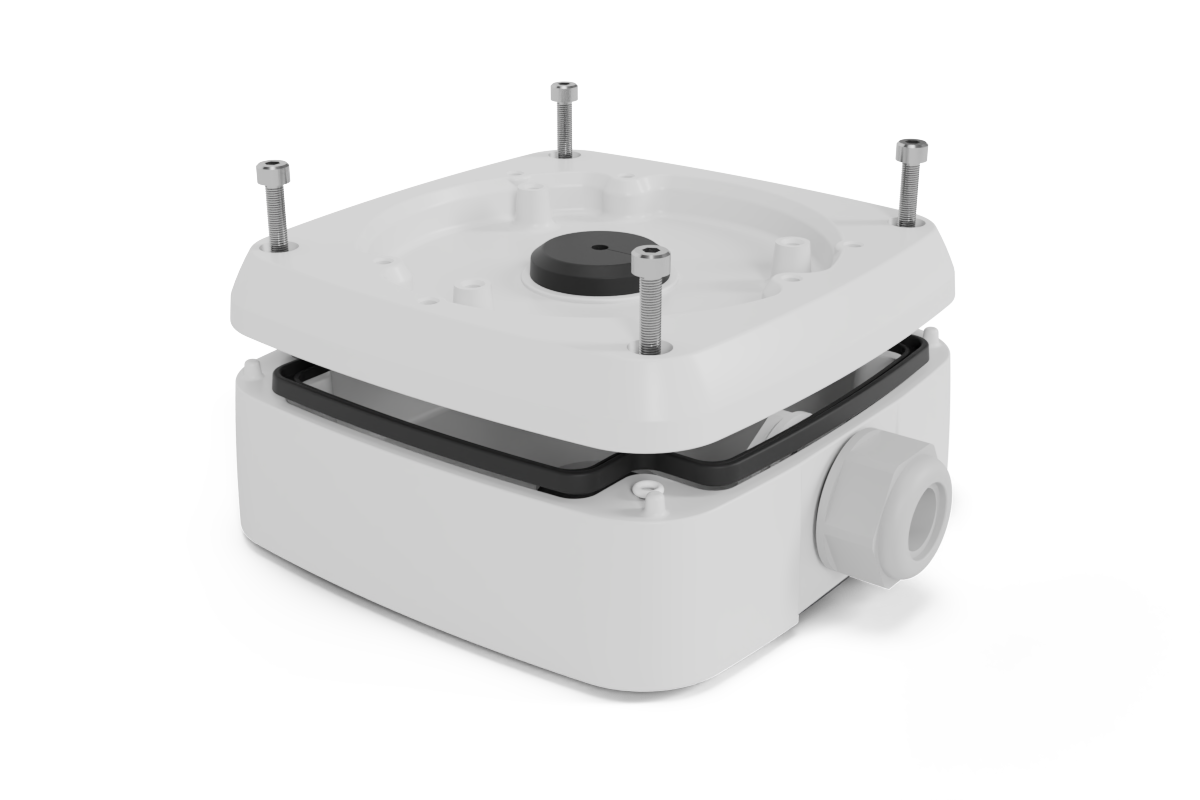 Outdoor Square Junction Box with Cable Gland for Turret and Dome Camera (Metal)