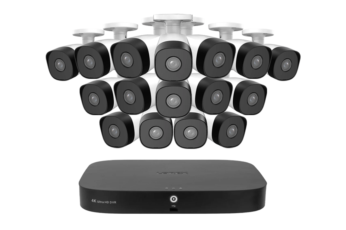 Lorex Fusion Series 4K 20 Camera Capable (16 Wired + 4 Fusion Wi-Fi) 2TB DVR Wired System with 1080p Analog (CVI) Bullet Security Cameras