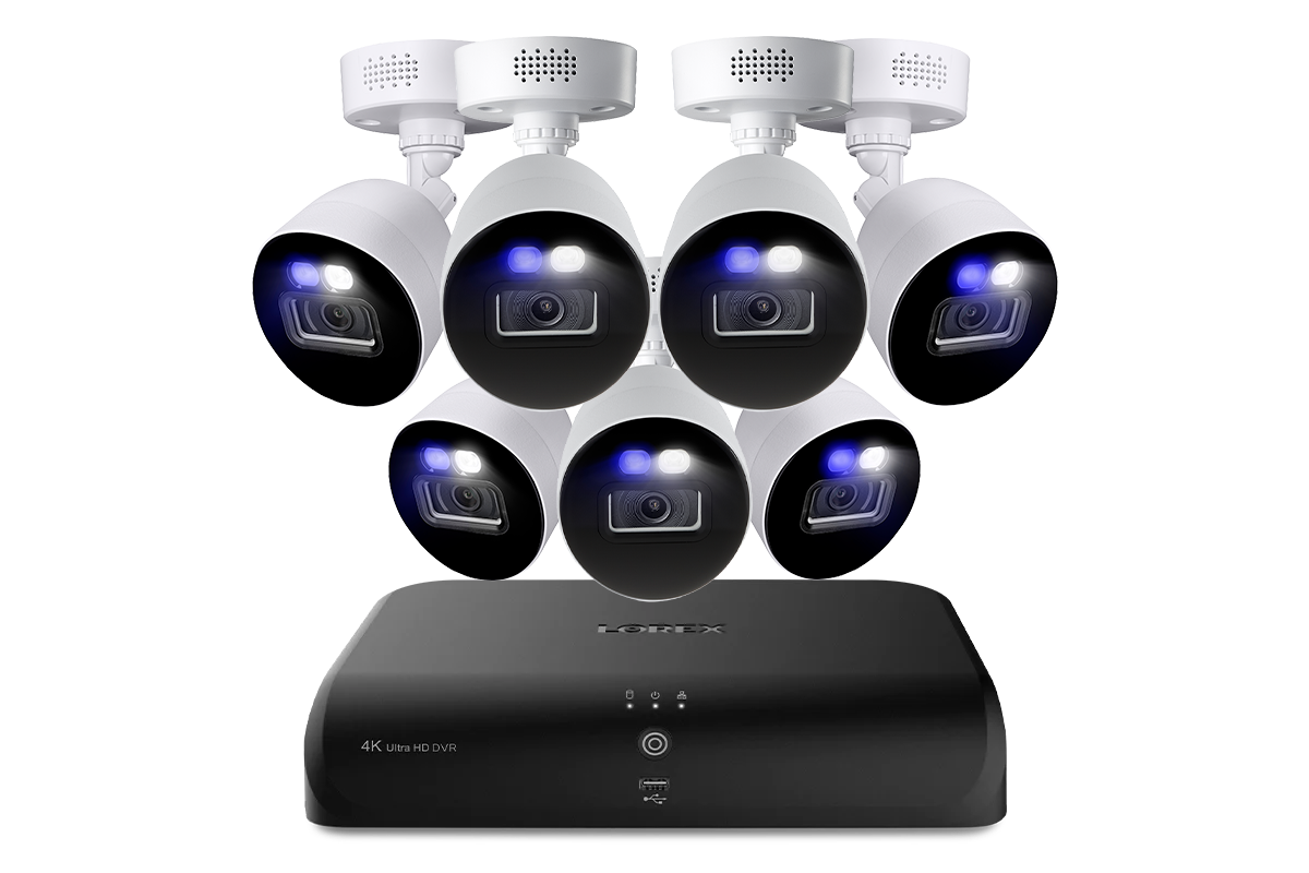 Lorex Classic Fusion 4K 12-Channel (8 Wired + 4 Wi-Fi) 1TB Wired DVR System with Active Deterrence Bullet Cameras
