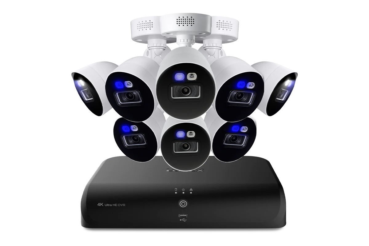 Lorex Classic Fusion 4K 12-Channel (8 Wired + 4 Wi-Fi) 1TB Wired DVR System with Active Deterrence Bullet Cameras