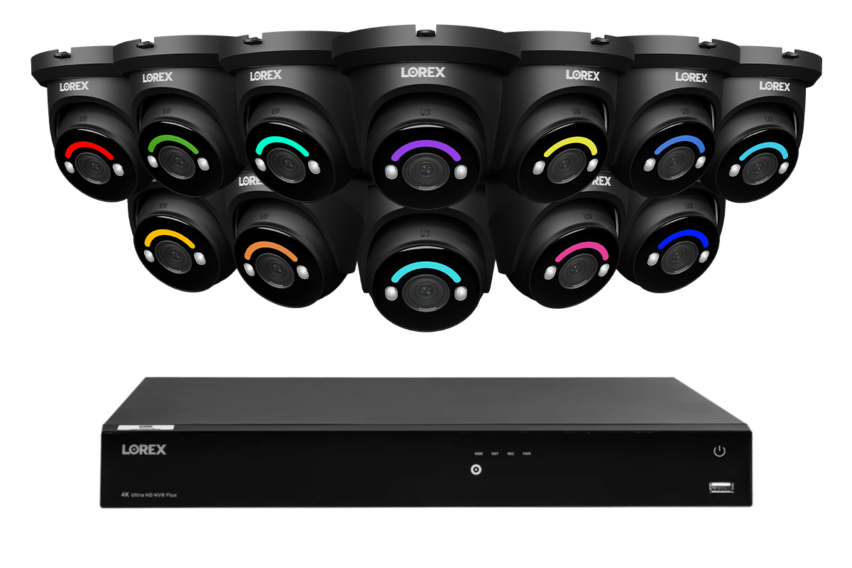Lorex Fusion Series 4K 16 Camera Capable (Wired or Fusion Wi-Fi) 4TB Wired NVR System with H12 Wired 4K IP Dome Cameras