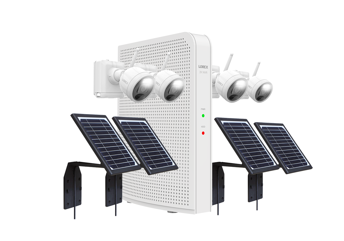 Lorex 2K 8-Channel 1TB NVR System with Outdoor Battery Operated Security Cameras and Solar Panels