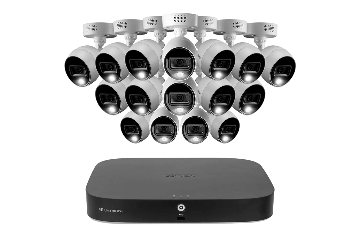 Lorex 4K 16-Channel Wired DVR System with Analog Active Deterrence Cameras