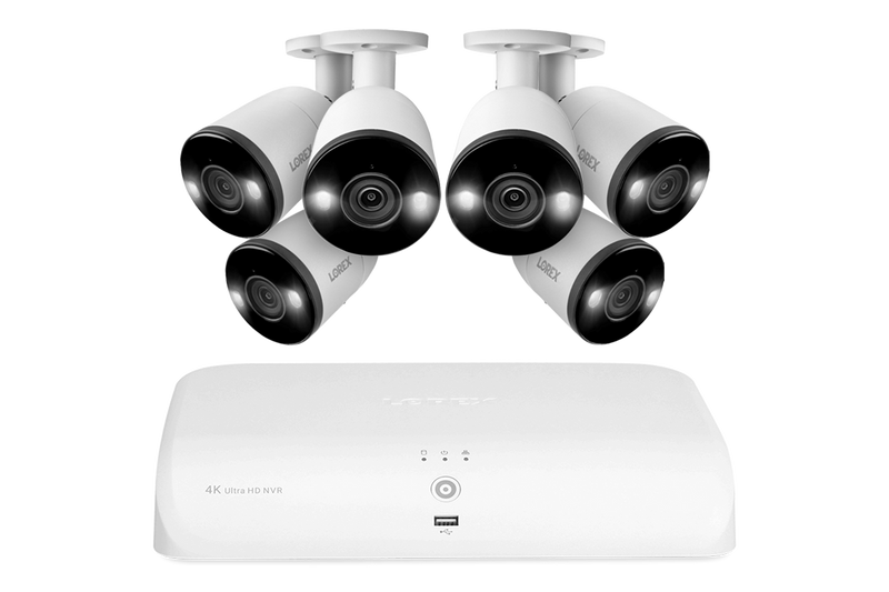 Lorex 4K 8-Channel 2TB Wired NVR System with Smart Deterrence and Smart Motion Detection Bullet Cameras