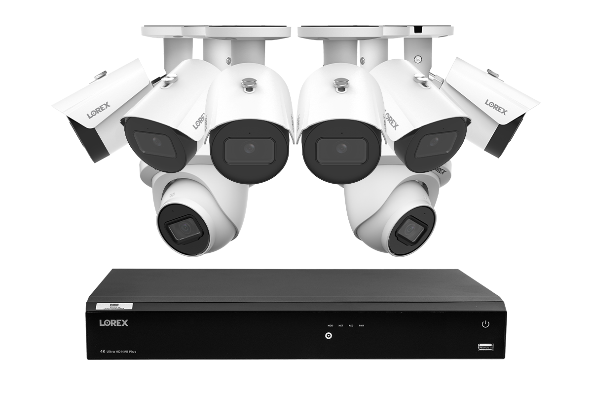 Lorex 4K Fusion 4TB Wired NVR System with Six 4K IP Bullet Cameras and
