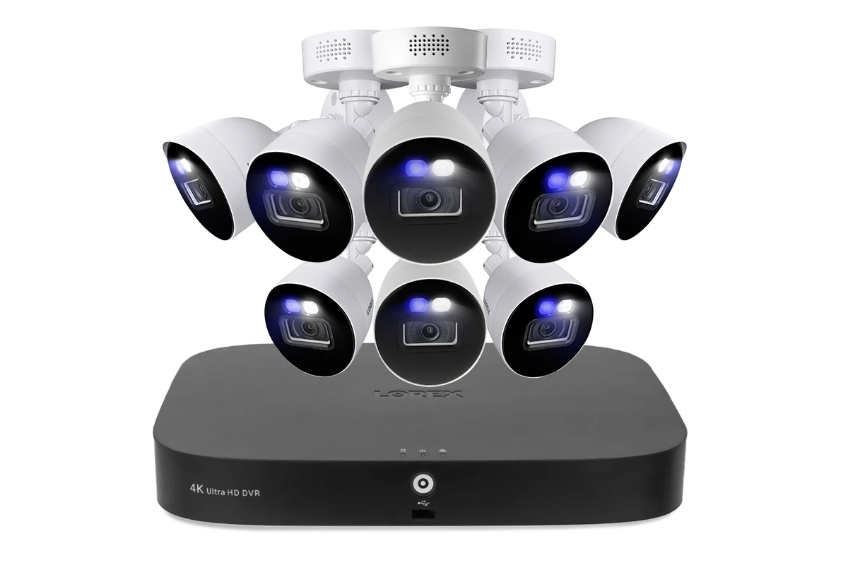 Lorex Fusion 4K 20-Channel 2TB Wired DVR System with Smart Deterrence Cameras