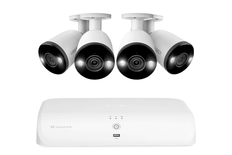 Lorex 4K (8 Camera Capable) 2TB Wired NVR System with Smart Deterrence and Smart Motion Detection Bullet Cameras