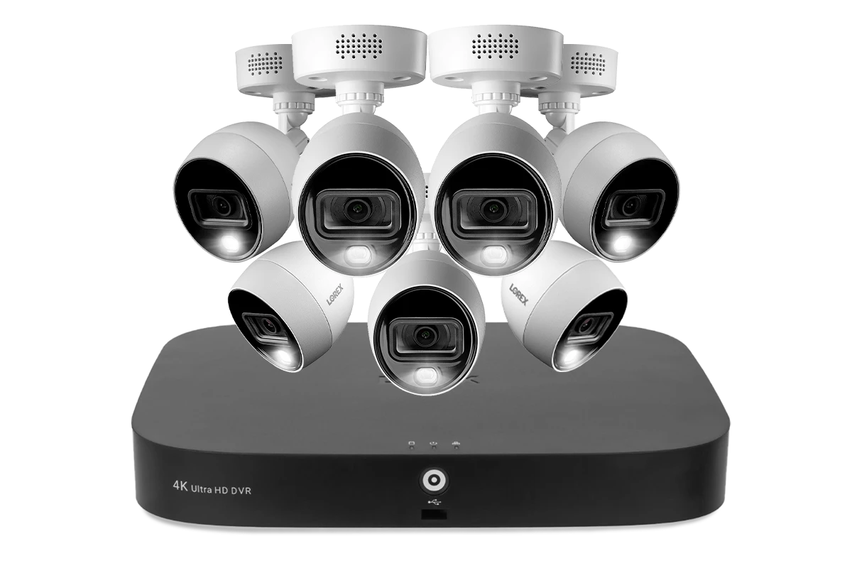 Lorex Fusion 4K 20-Channel 2TB Wired DVR System with Smart Deterrence Cameras