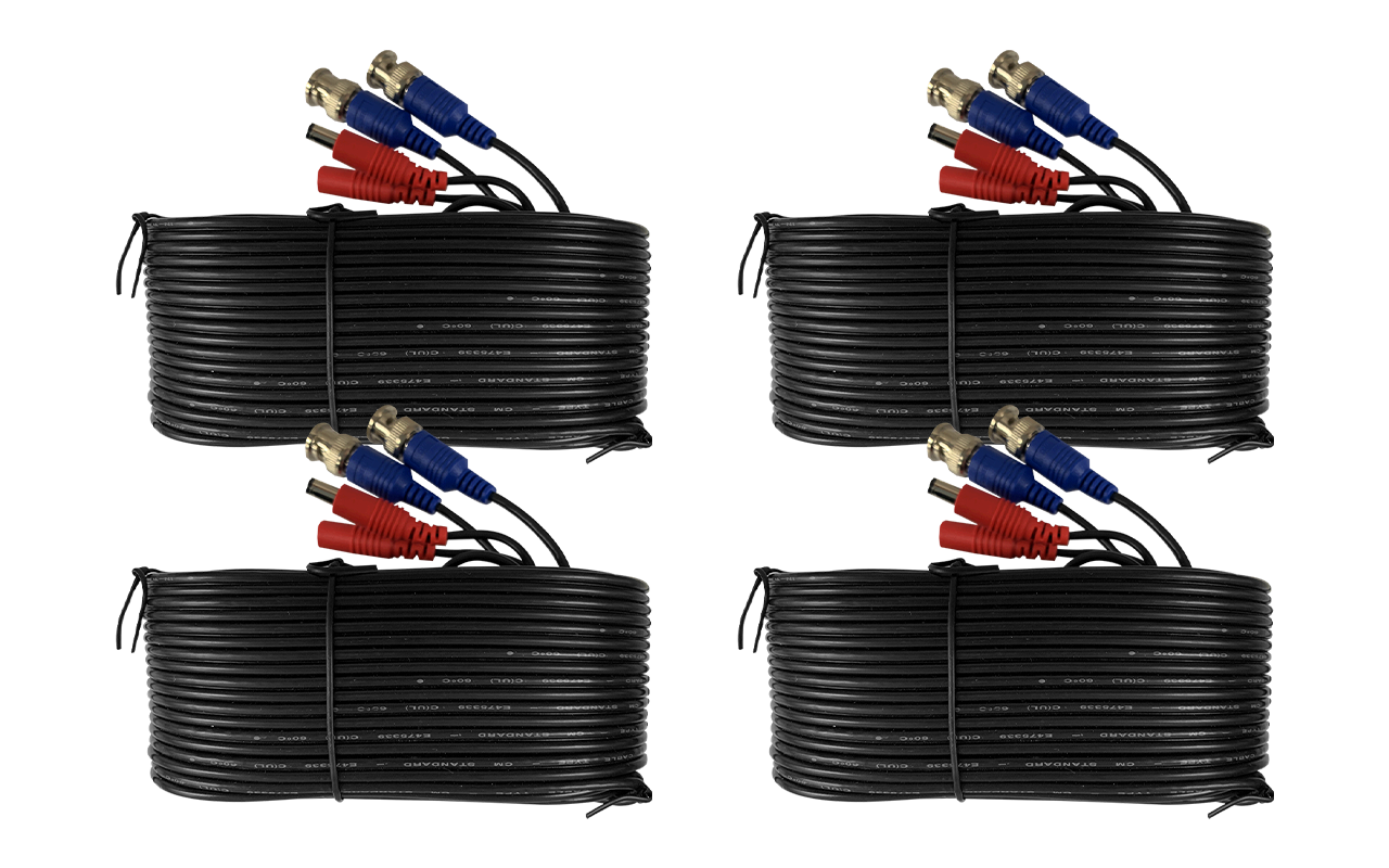 60ft (18m) 4K RG59 Power Cable for Analog Cameras