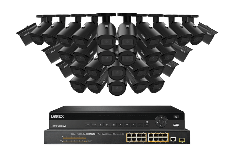 Lorex Elite Series NVR with A20 (Aurora Series) IP Bullet Cameras - 4K 32-Channel 8TB Wired System