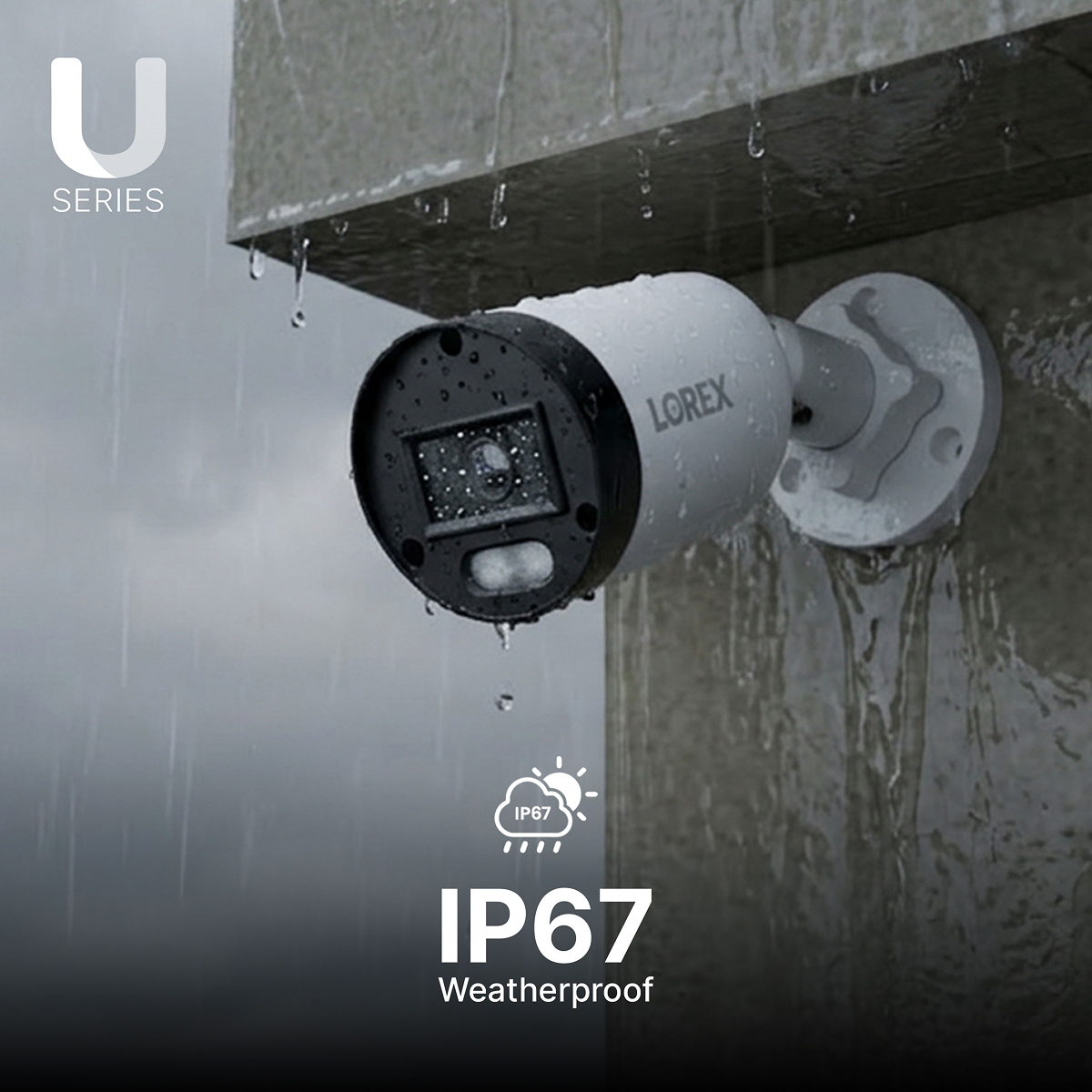 Lorex Connect U3 4K PoE Bullet Camera with Red & Blue Deterrence Lights