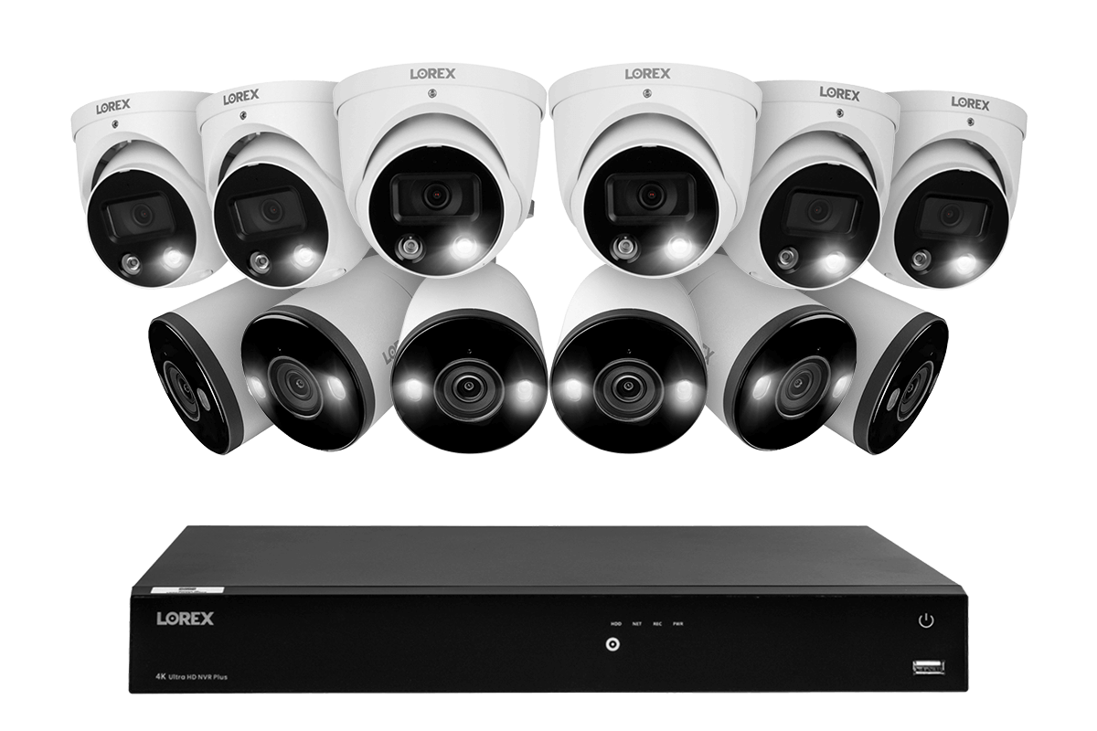 Lorex Fusion 4K 16-Channel 3TB Wired NVR System with Dome and Bullet Smart Deterrence Cameras - Lorex Corporation
