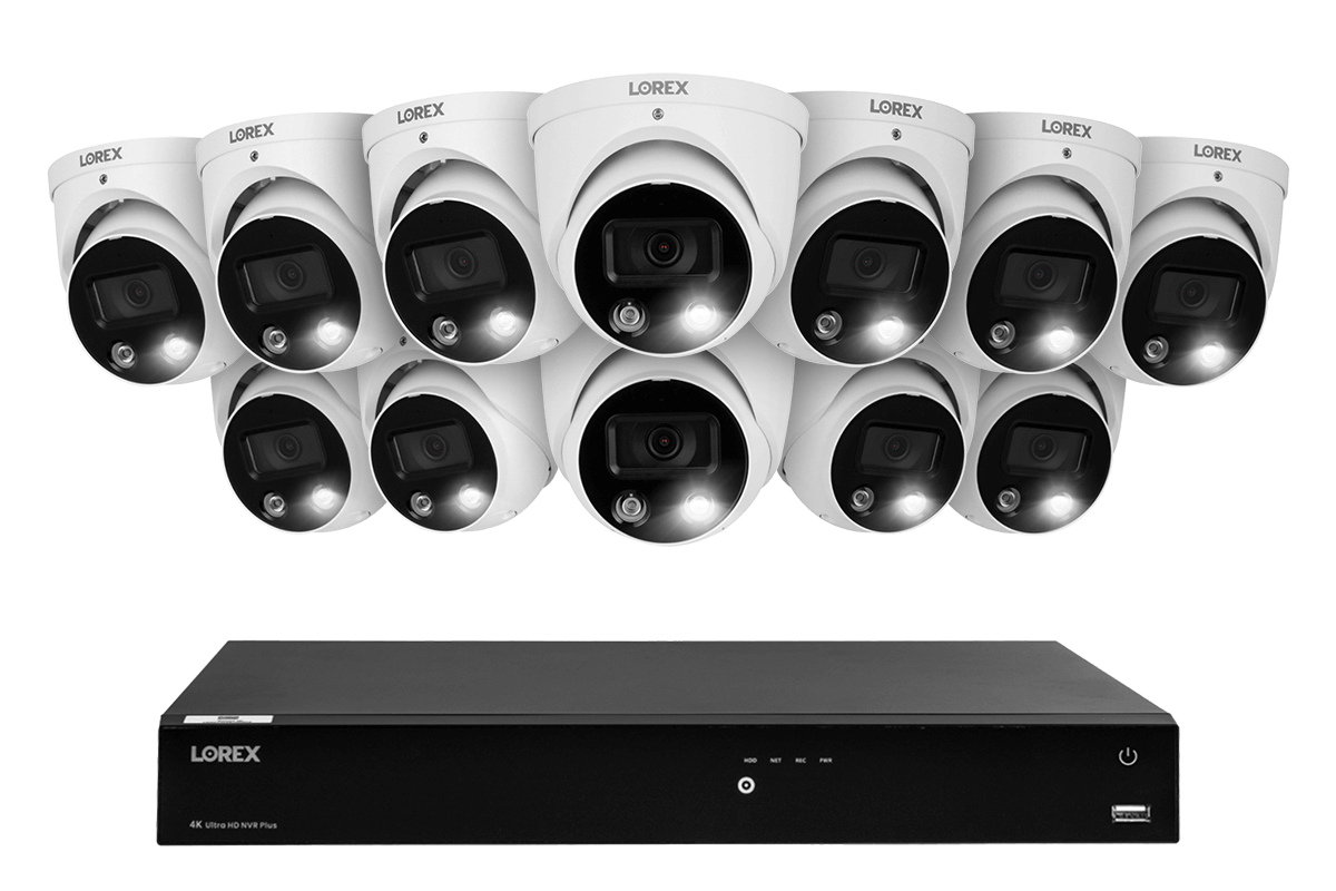 Lorex Fusion 4K 16-Channel 3TB Wired NVR System with Smart Deterrence Dome Security Cameras - Lorex Corporation