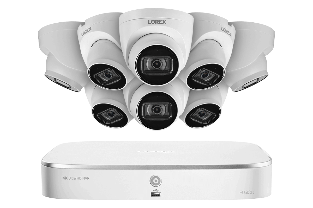 Lorex Fusion 4K 16-Channel (8 Wired + 8 Wi-Fi) 2TB NVR System with Dome Cameras featuring Listen-In Audio - Lorex Corporation