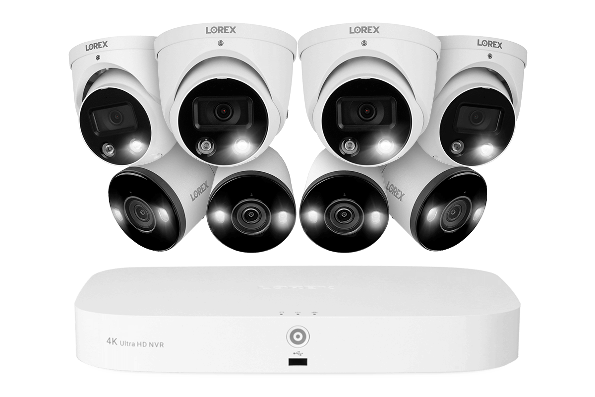 Lorex Fusion 4K 8-Channel 2TB Wired NVR System with Dome and Bullet Smart Deterrence Cameras - Lorex Corporation