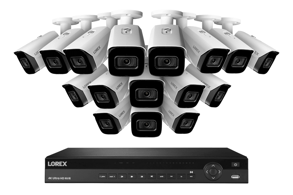 Lorex Nocturnal 3 4K (16 Camera Capable) 4TB NVR System with Smart IP Bullet Security Cameras with Listen-In Audio and 30FPS - Lorex Corporation