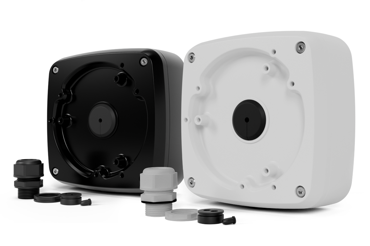 AJLD-1B2, AJLD-1W2 Series - Outdoor Junction Box with Cable Gland for Dome and Turret Cameras