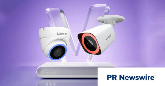 Lorex Connect V7 4K PoE cameras and VF 16-Channel NVR featured in PR Newswire’s V Series announcement.