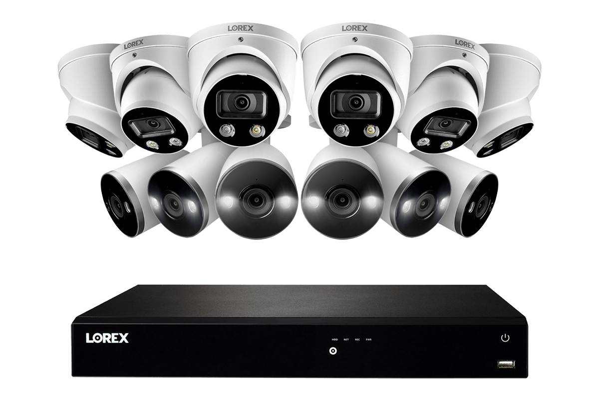 16-Channel 4K Fusion System with 6 Bullet and 6 Dome Smart Deterrence IP Cameras
