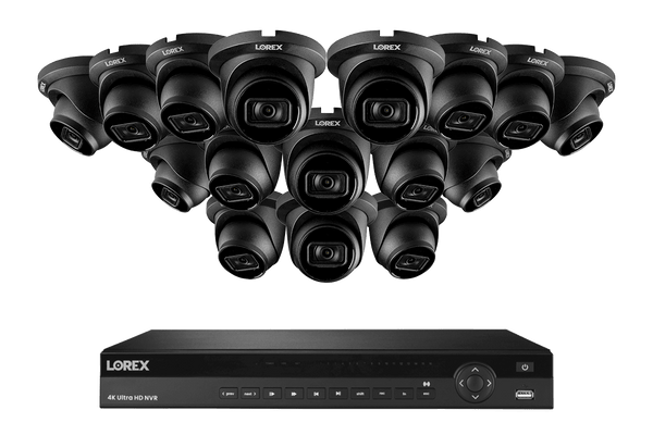Lorex 4K (16 Camera Capable) 4TB Wired NVR System with Nocturnal 3 Smart IP Dome Cameras with Listen-In Audio and 30FPS