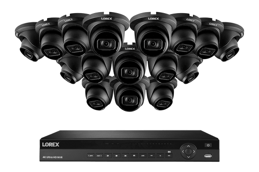 Lorex 4K (16 Camera Capable) 4TB Wired NVR System with Nocturnal 3 Smart IP Dome Cameras with Listen-In Audio and 30FPS