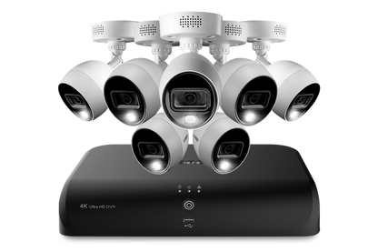 Lorex 4K (8 Camera Capable) 2TB Wired DVR System with 7 Active Deterrence Bullet Cameras