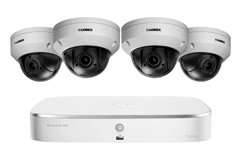 8-Channel NVR System with 4 Pan-Tilt-Zoom Outdoor Metal Cameras