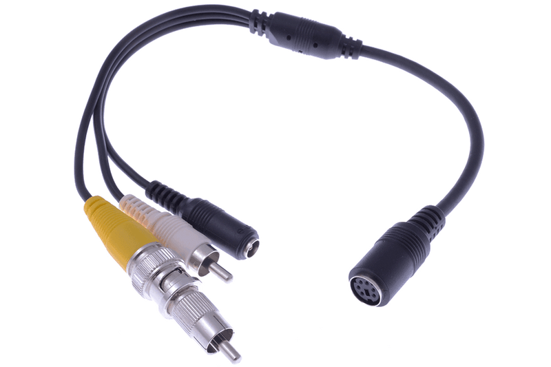 6-PIN-DIN female to RCA or BNC/power converter cable 