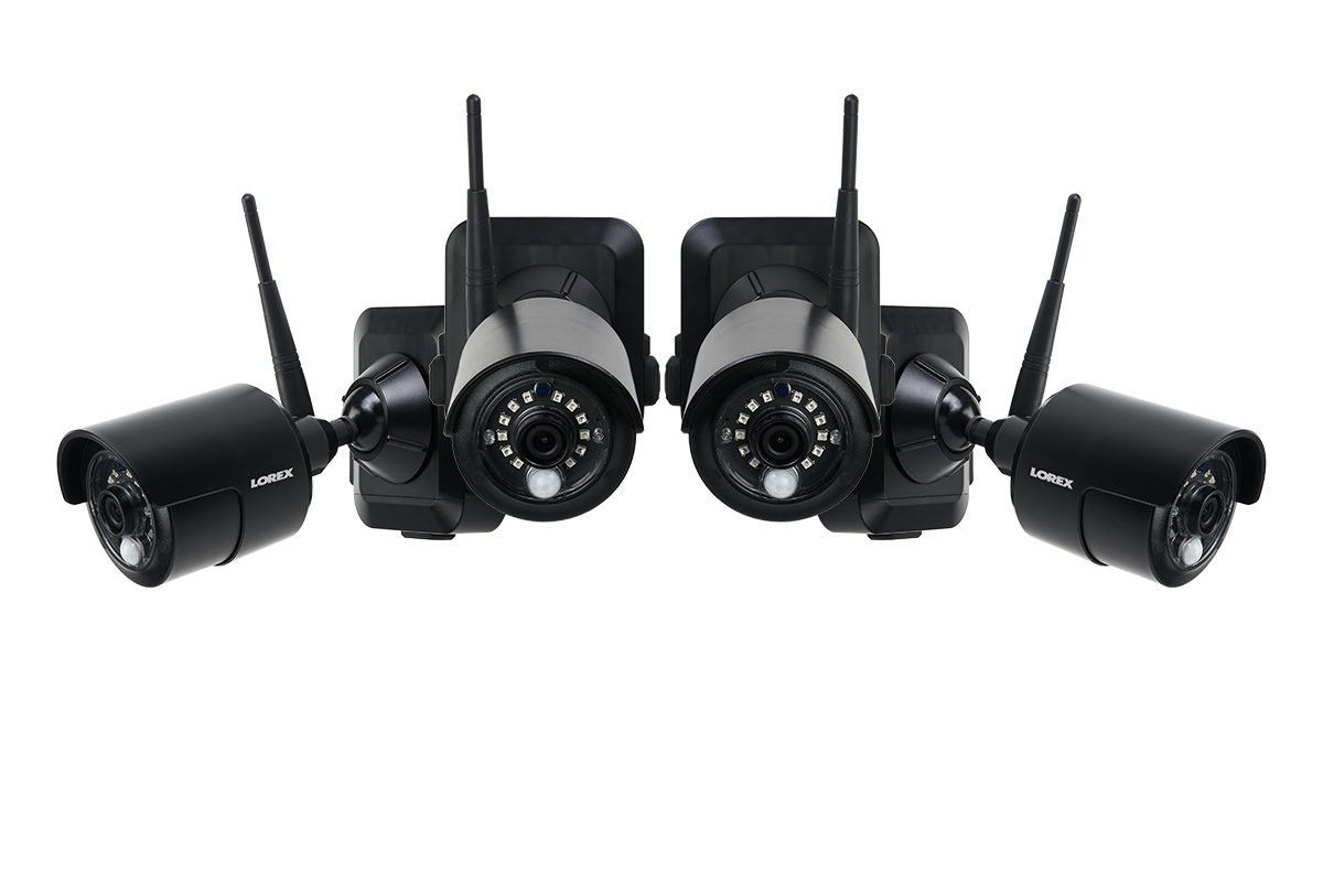 Wire-Free Accessory Camera with Power Pack and 1 USB Receiver (Black, 4-pack)