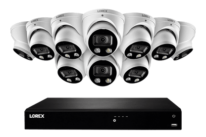 16-Channel 4K Ultra HD Fusion NVR IP System with 10 Smart Deterrence Cameras