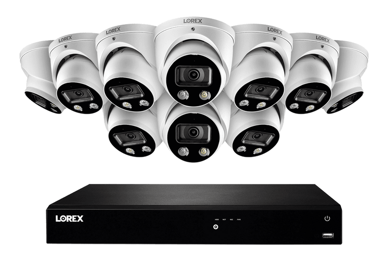 16-Channel 4K Ultra HD Fusion NVR IP System with 10 Smart Deterrence Cameras
