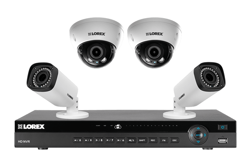 2K Camera System with 8-Channel NVR with 4 Motorized Zoom Cameras, 140FT Night Vision