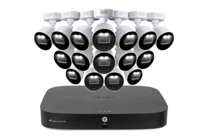 Lorex 4K 12 Camera Capable (8 Wired and 4 Wi-Fi) 2TB Wired DVR System with Smart Deterrence CVI Wired Bullet Cameras