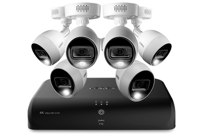 4K Ultra HD Security System with Six 4K (8MP) Active Deterrence Cameras featuring Smart Motion Detection, Face Recognition and Smart Home Voice Control